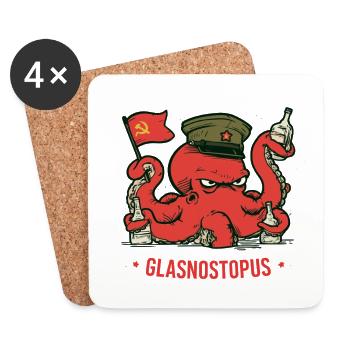 Sowjetisch Oktopus Glasnostopus - Untersetzer (4er-Set) - Weiß - Vorne