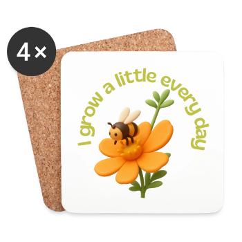 I grow a little every day - Untersetzer (4er-Set) - Weiß - Vorne
