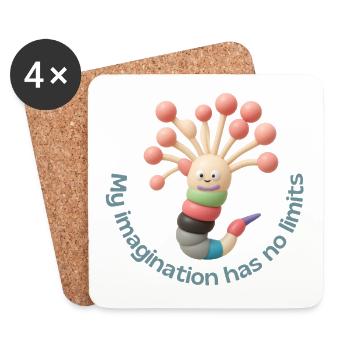 My imagination has no limits - Untersetzer (4er-Set) - Weiß - Vorne