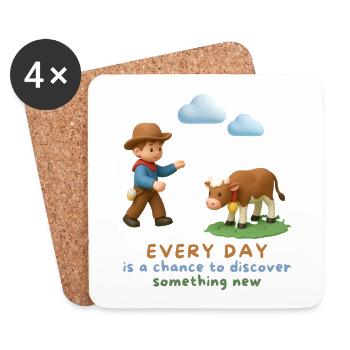 Every day is a chance to discover something new - Coasters (set of 4) - white - Front