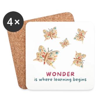 Wonder is where learning begins - Coasters (set of 4) - white - Front