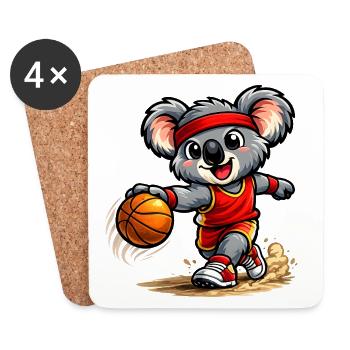 Süßer Koala spielt Basketball - Untersetzer (4er-Set) - Weiß - Vorne