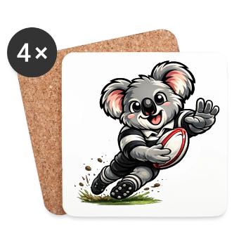 Süßer Koala spielt Rugby - Untersetzer (4er-Set) - Weiß - Vorne