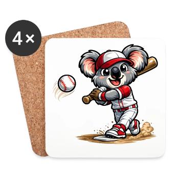 Koala Baseball - Untersetzer (4er-Set) - Weiß - Vorne