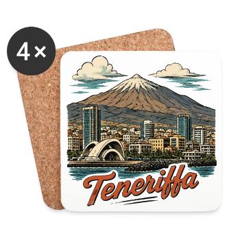 Teneriffa Skyline Mt Teide - Untersetzer (4er-Set) - Weiß - Vorne