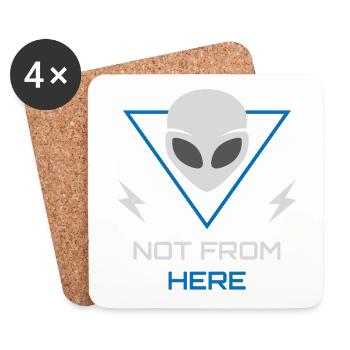 Alien UFO Sci-Fi Outsider - Untersetzer (4er-Set) - Weiß - Vorne