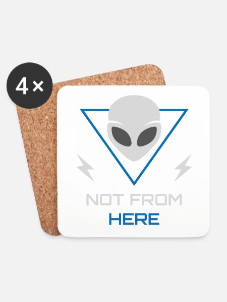 Alien UFO Sci-Fi Outsider - Untersetzer (4er-Set) - Weiß