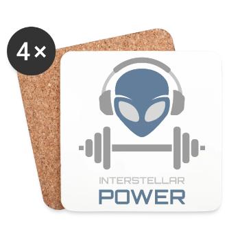 Powerlifting Alien Fitness Gym - Untersetzer (4er-Set) - Weiß - Vorne