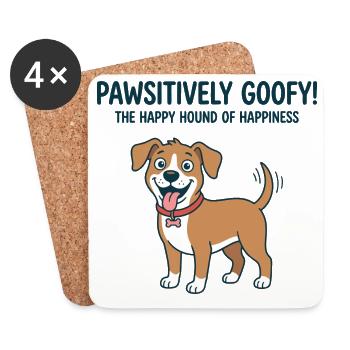 Pawsitively Goofy Dog Spaß - Untersetzer (4er-Set) - Weiß - Vorne