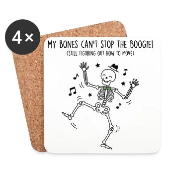Skelett tanzt Boogie - Untersetzer (4er-Set) - Weiß - Vorne