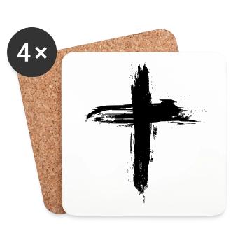 Christen Kreuz - Untersetzer (4er-Set) - Weiß - Vorne