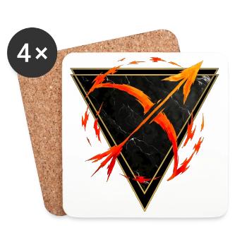 Feuerzeichen Schütze – Tierkreis von Kék-Ina - Untersetzer (4er-Set) - Weiß - Vorne