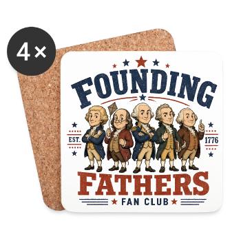Founding Fathers Fan Club Funny Founding Fathers - Coasters (set of 4) - white - Front