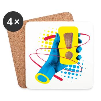 Neon Exklamation Gadget - Untersetzer (4er-Set) - Weiß - Vorne