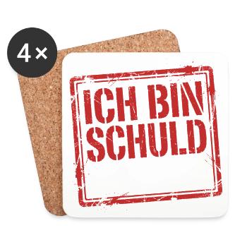 Ich bin schuld wie immer - Lustiger Spruch - Untersetzer (4er-Set) - Weiß - Vorne