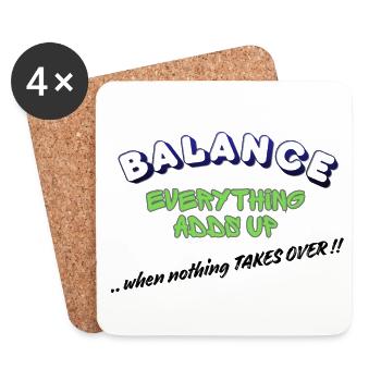 BALANCE – Alles summiert sich, wenn nichts Ov wird - Untersetzer (4er-Set) - Weiß - Vorne