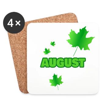 Geschenk für August - Untersetzer (4er-Set) - Weiß - Vorne