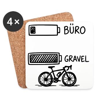 Büro Akku Gravelbike - Untersetzer (4er-Set) - Weiß - Vorne