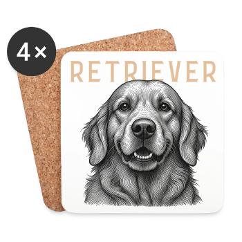 Retriever Dog Vintage - Untersetzer (4er-Set) - Weiß - Vorne