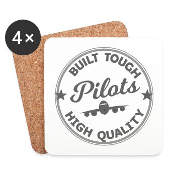 Timbre Motif Pilote - Dessous de verre (lot de 4) - blanc - Devant