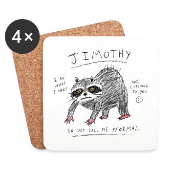 jimothy der Waschbär - Untersetzer (4er-Set) - Weiß - Vorne