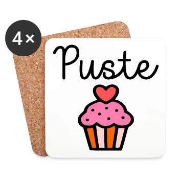 Pustekuchen - Kuchen Pusten - Untersetzer (4er-Set) - Weiß - Vorne