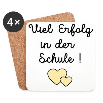 Erfolg Schule Herz - Untersetzer (4er-Set) - Weiß - Vorne