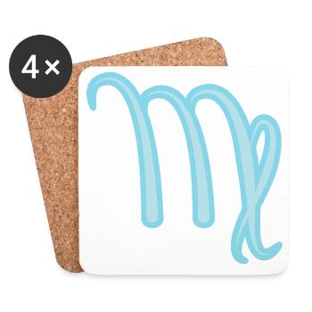 Jungfrau Sternzeichen Pastel Blau - Untersetzer (4er-Set) - Weiß - Vorne