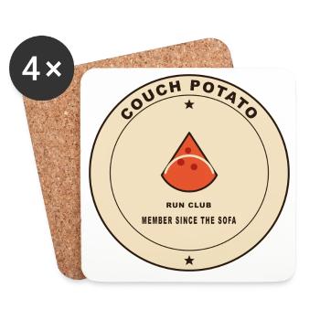 Couch Potato Run Club Logo - Untersetzer (4er-Set) - Weiß - Vorne