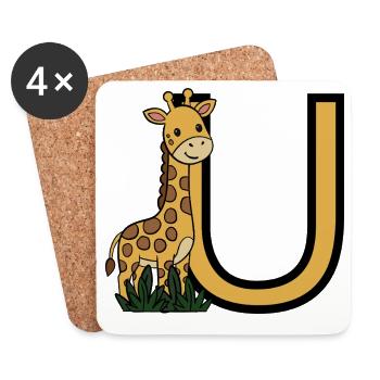 Giraffe im UBogen Cartoon - Untersetzer (4er-Set) - Weiß - Vorne