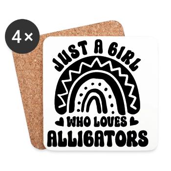 Boho Regenbogen Alligator   - Untersetzer (4er-Set) - Weiß - Vorne