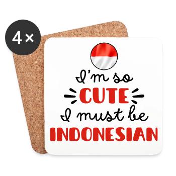 Ich bin so süß, ich muss Indonesier sein – Baby & Kinder - Untersetzer (4er-Set) - Weiß - Vorne