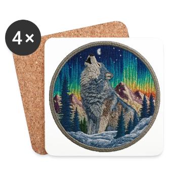 Polarwolf Patch Aurora - Untersetzer (4er-Set) - Weiß - Vorne
