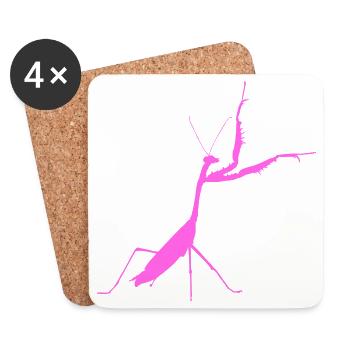 Gottesanbeterin pink - Untersetzer (4er-Set) - Weiß - Vorne