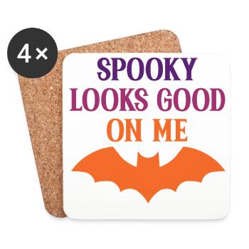 Spooky steht mir gut am Bat-Tee - Untersetzer (4er-Set) - Weiß - Vorne