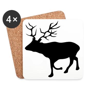 roe deer - Coasters (set of 4) - white - Front