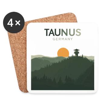 Taunus Germany | Vintage Mountain Poster - Untersetzer (4er-Set) - Weiß - Vorne