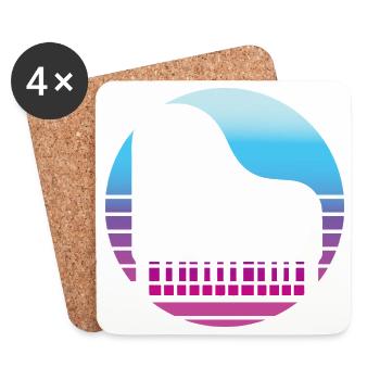 Cadeau pour musicien piano piano : idée cadeau - Dessous de verre (lot de 4) - blanc - Devant