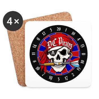 Red Pirate Skull auf Roulette - Untersetzer (4er-Set) - Weiß - Vorne