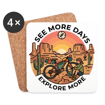 Entdecken Sie mehr Desert Bikepacking Cycling Top - Untersetzer (4er-Set) - Weiß - Vorne
