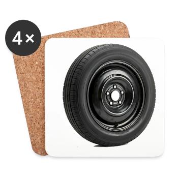 Car Wheel - Untersetzer (4er-Set) - Weiß - Vorne