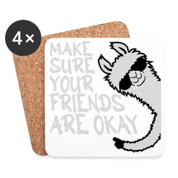 Make Sure Your Friends Are Okay Lama Sonnenbrille - Untersetzer (4er-Set) - Weiß - Vorne