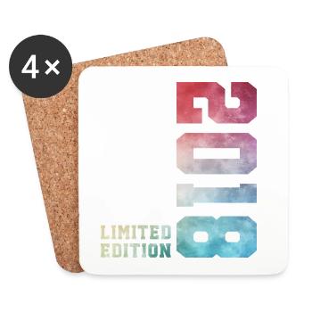 8. Geburtstag Limited Edition 2018 – Jahrgang 2018 - Untersetzer (4er-Set) - Weiß - Vorne