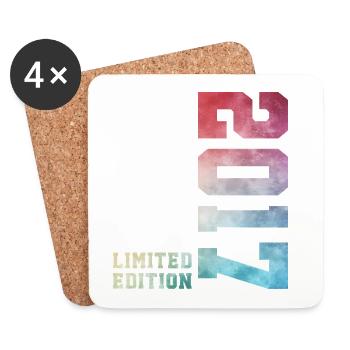 9. Geburtstag Limited Edition 2017 – Jahrgang 2017 - Untersetzer (4er-Set) - Weiß - Vorne