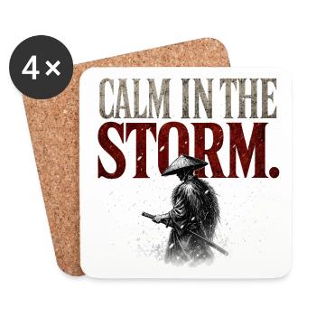 Calm In The Storm - Samurai Ronin Stoic Mindset - Coasters (set of 4) - white - Front