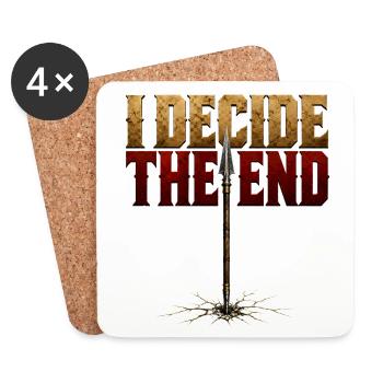 I Decide The End Spear Stoic Mindset Gift T-Shirt - Coasters (set of 4) - white - Front