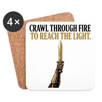 Crawl Through Fire Sword Stoic Warrior Mindset Gif - Coasters (set of 4) - white - Front