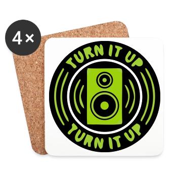 Lautsprecher Musik Abzeichen - Untersetzer (4er-Set) - Weiß - Vorne