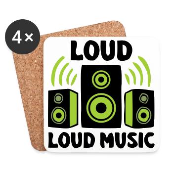 Lautsprecher Boxen Logo - Untersetzer (4er-Set) - Weiß - Vorne