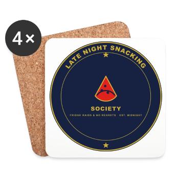 Nacht Snack Gesellschaft Emblem - Untersetzer (4er-Set) - Weiß - Vorne